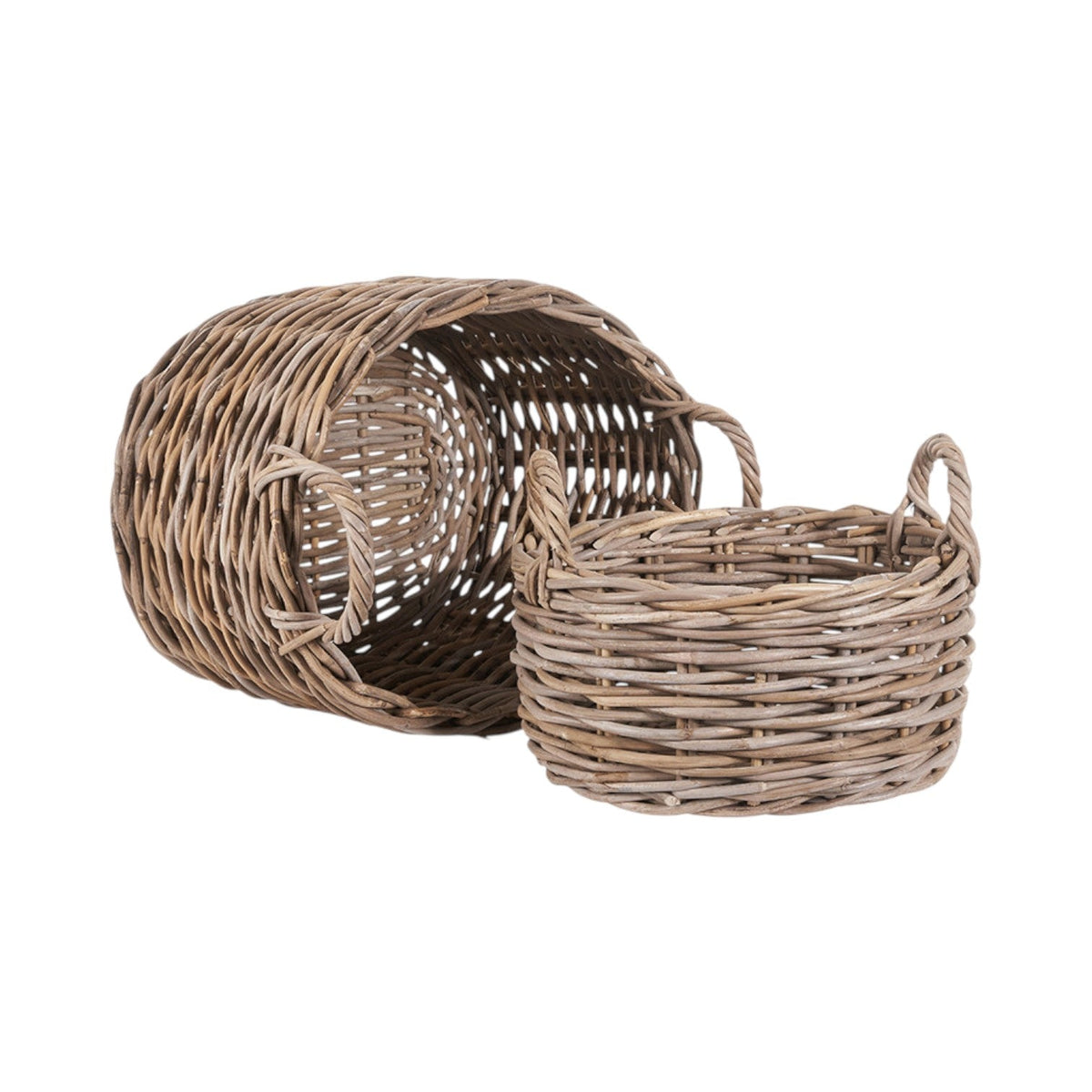 Set of 2 Grey Kubu Oval Baskets