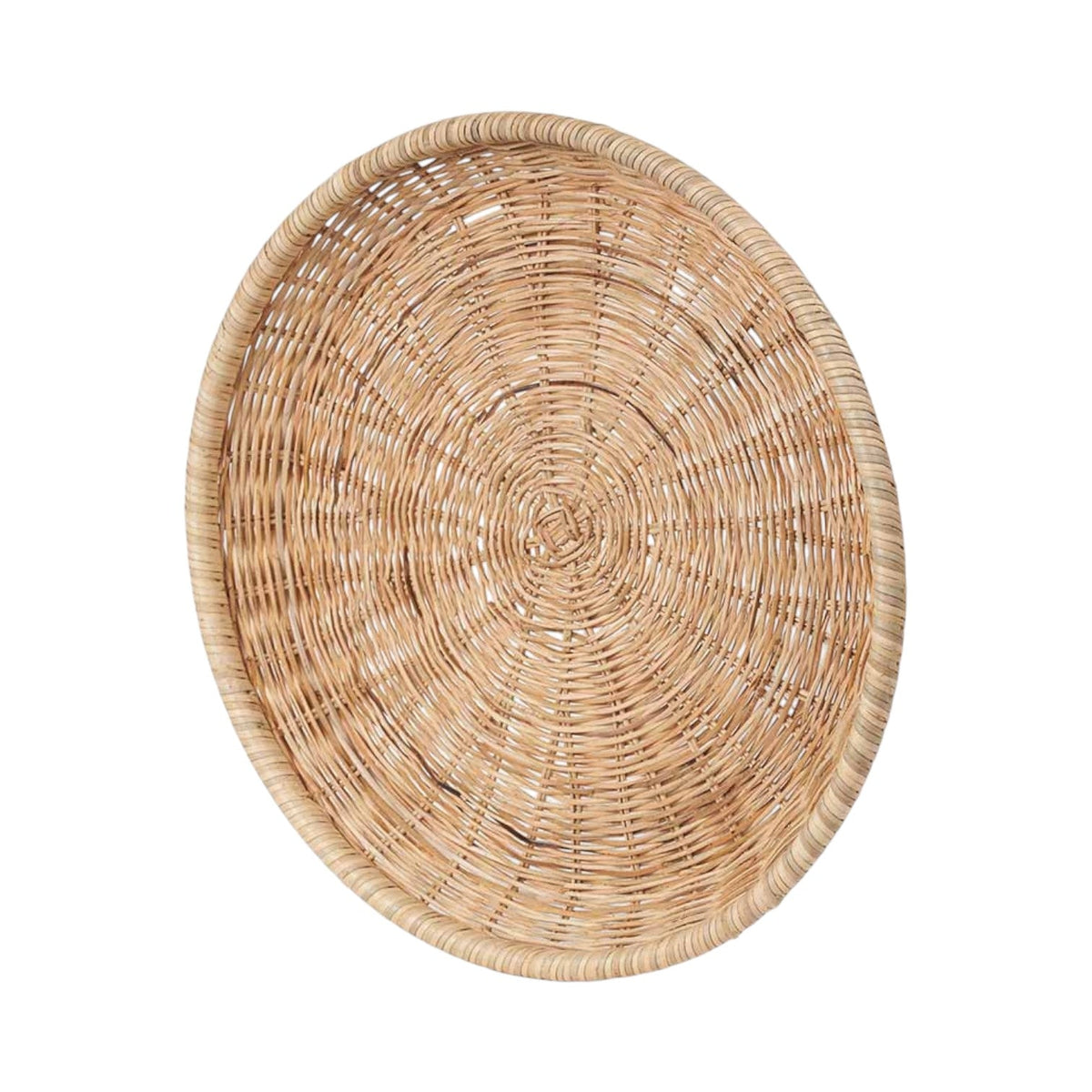 Natural Rattan Round Basket Tray