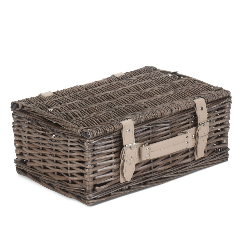 35cm Antique Wash Split Willow Wicker Basket