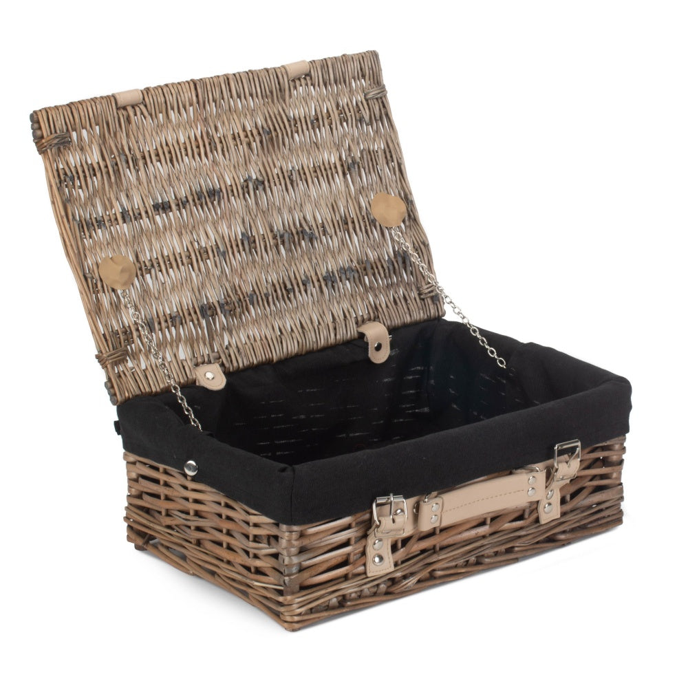 35cm Antique Wash Split Willow Wicker Basket
