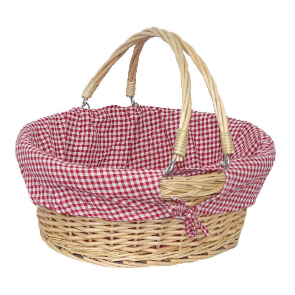 Buff Willow Medium Swing Handle Wicker Shopping Basket