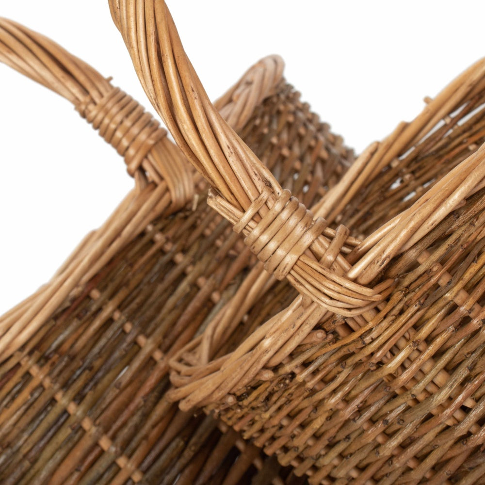 Unlined Country Oval Wicker Shopping Basket