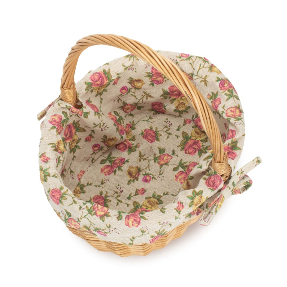 Full Buff Willow Children’s Oval Wicker Shopping Basket with Lining