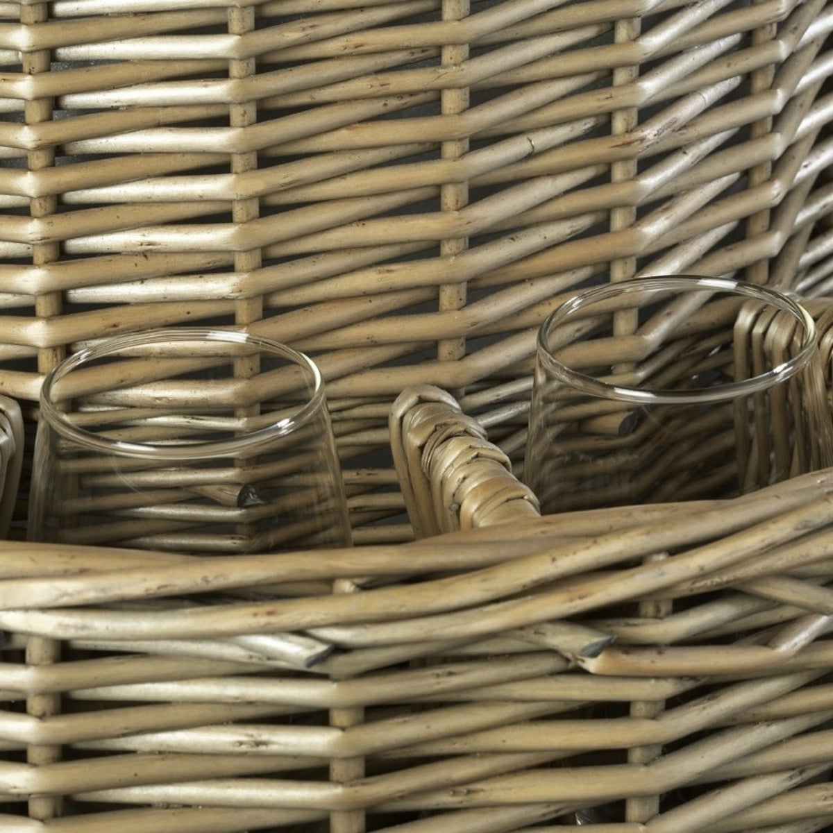 Chilled Wicker Drinks Basket with Glasses