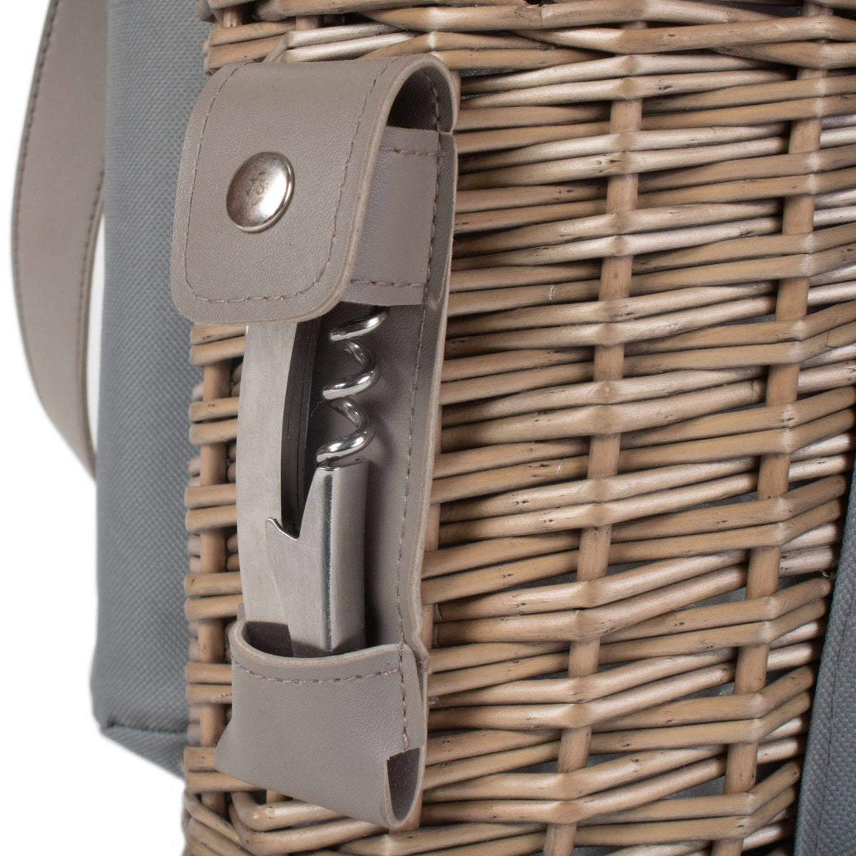 Single Bottle Wicker 2 Champagne Glass Carrier With Shoulder Strap