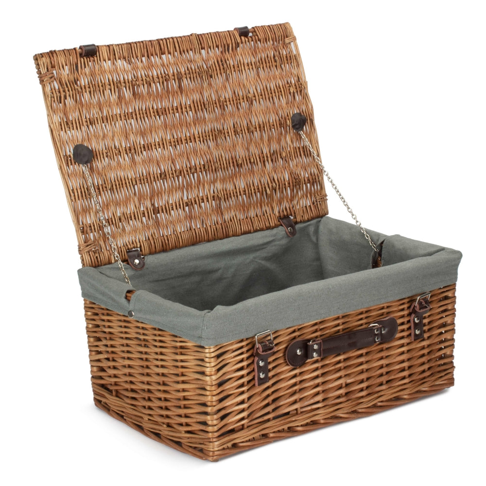 51cm Double Steamed Willow Wicker Picnic Basket