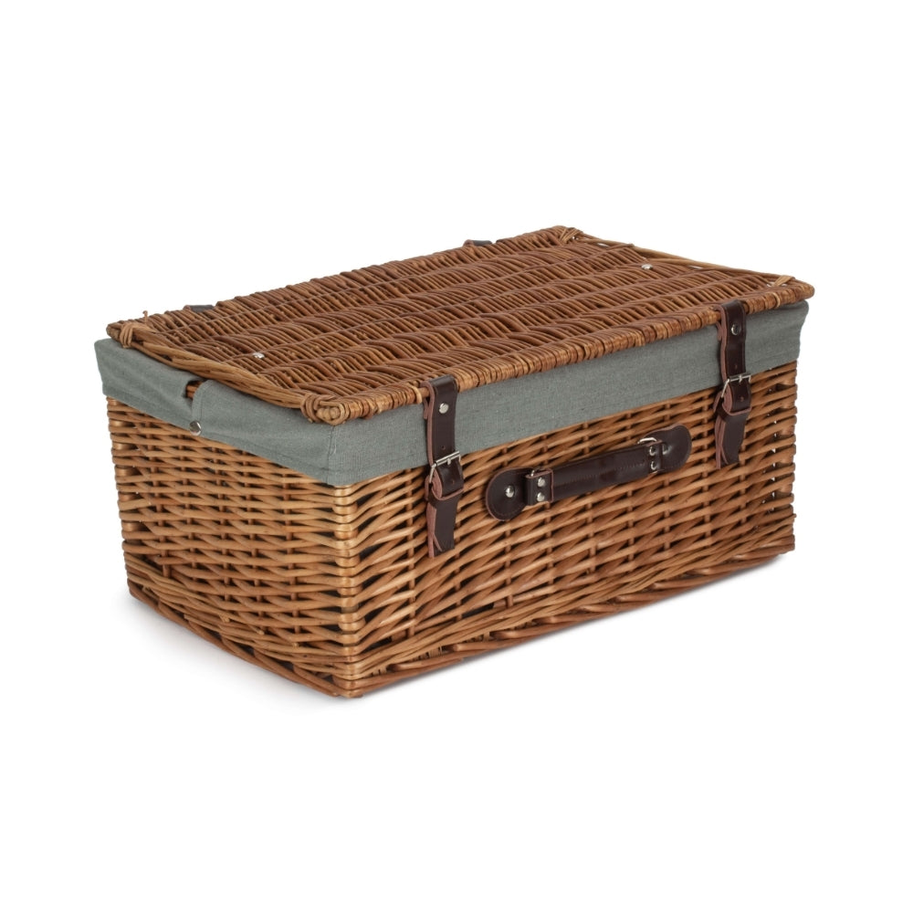 51cm Double Steamed Willow Wicker Picnic Basket