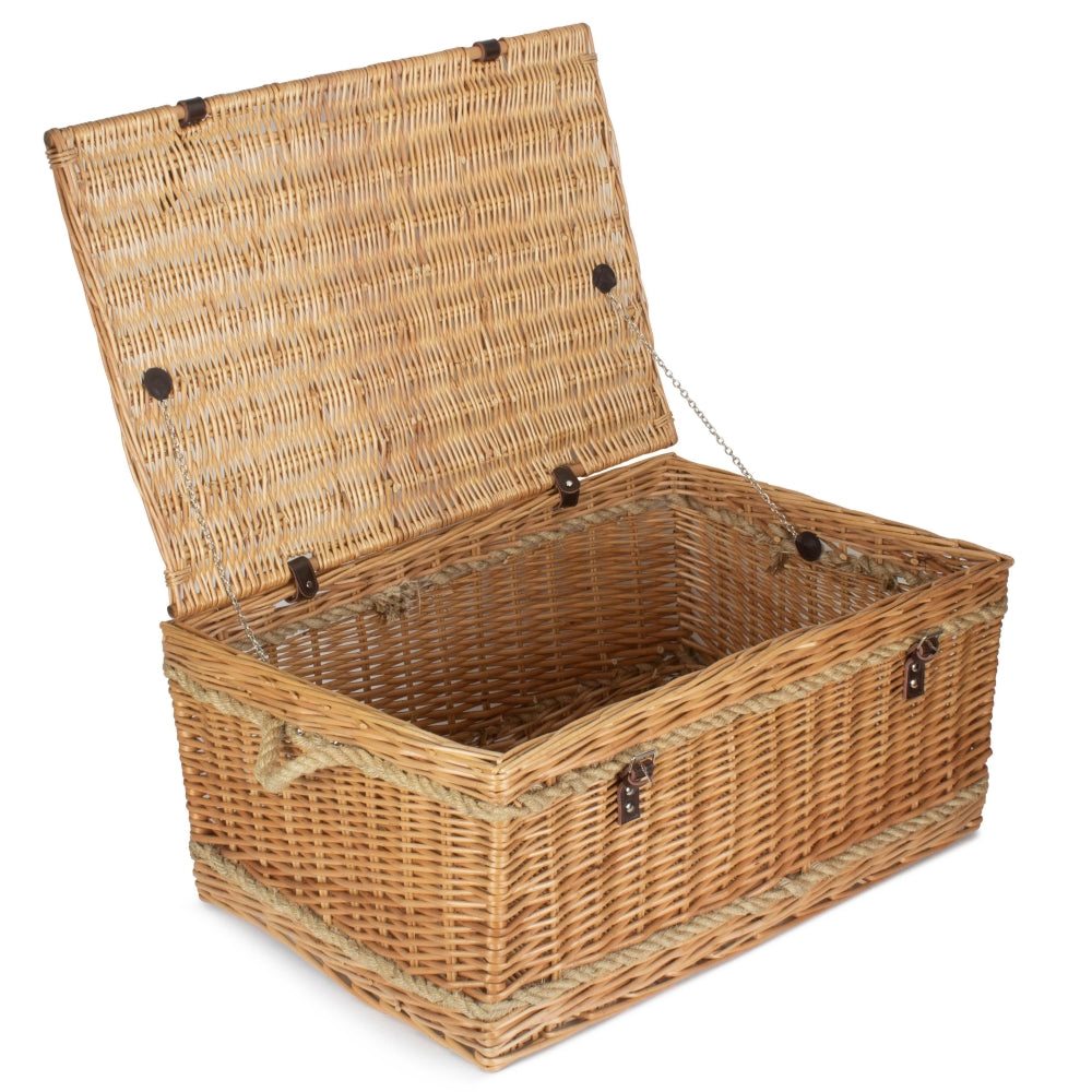 72cm Rope Handled Trunk Wicker Picnic Basket