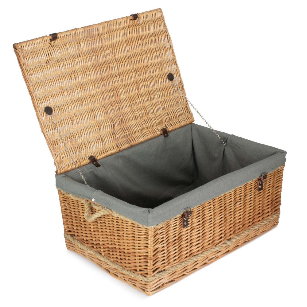 72cm Rope Handled Trunk Wicker Picnic Basket