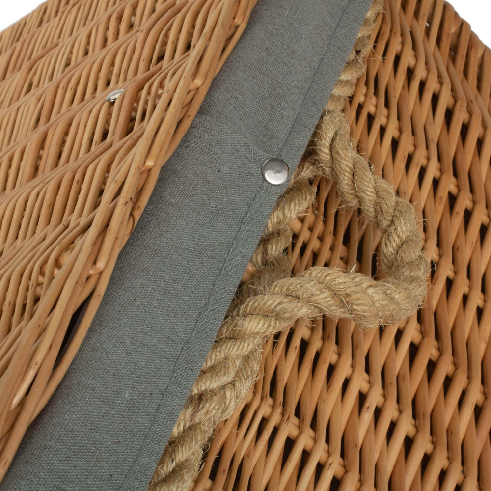 72cm Rope Handled Trunk Wicker Picnic Basket