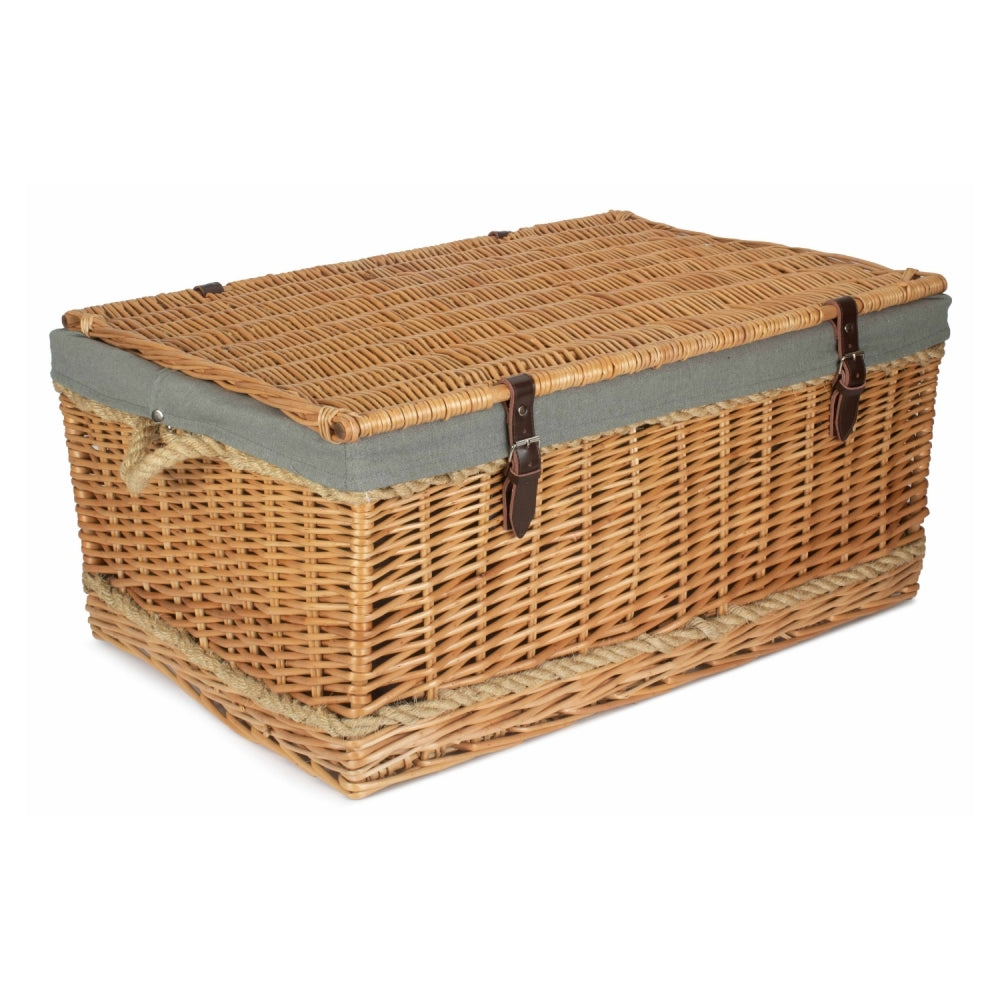 72cm Rope Handled Trunk Wicker Picnic Basket