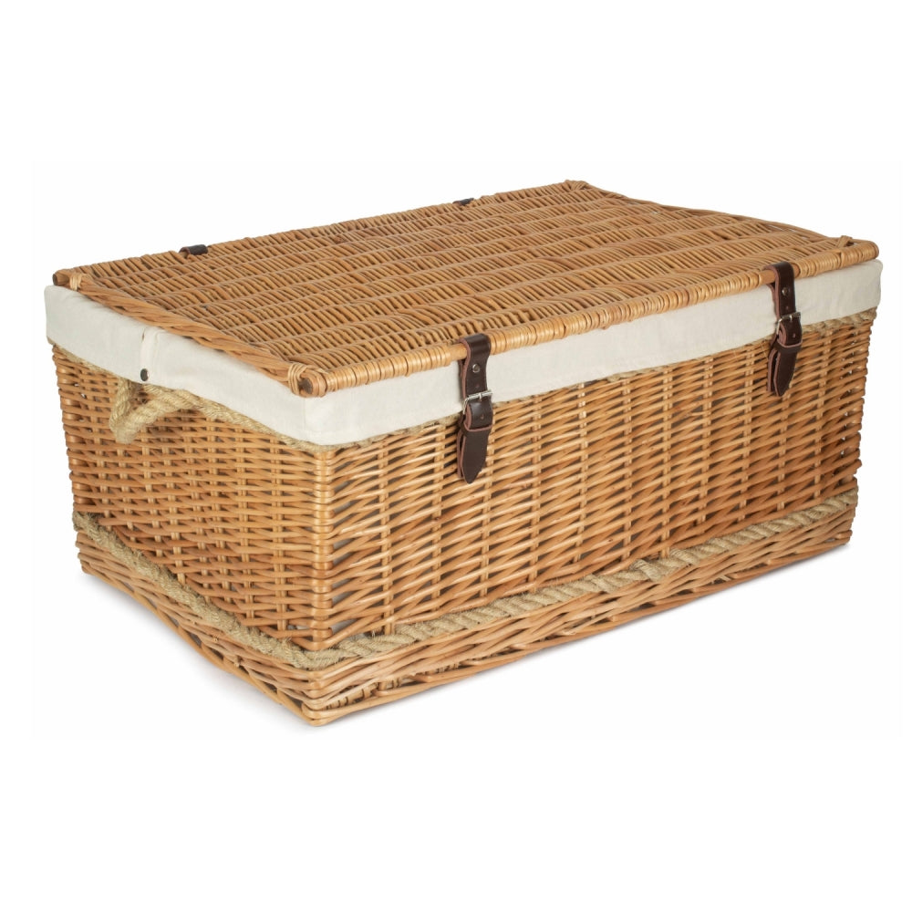 72cm Rope Handled Trunk Wicker Picnic Basket