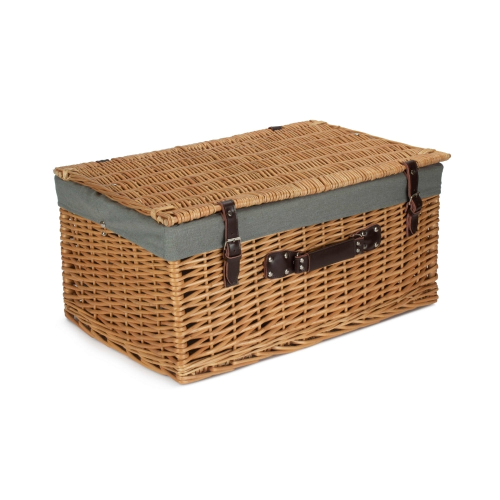 62cm Buff Willow Wicker Picnic Basket