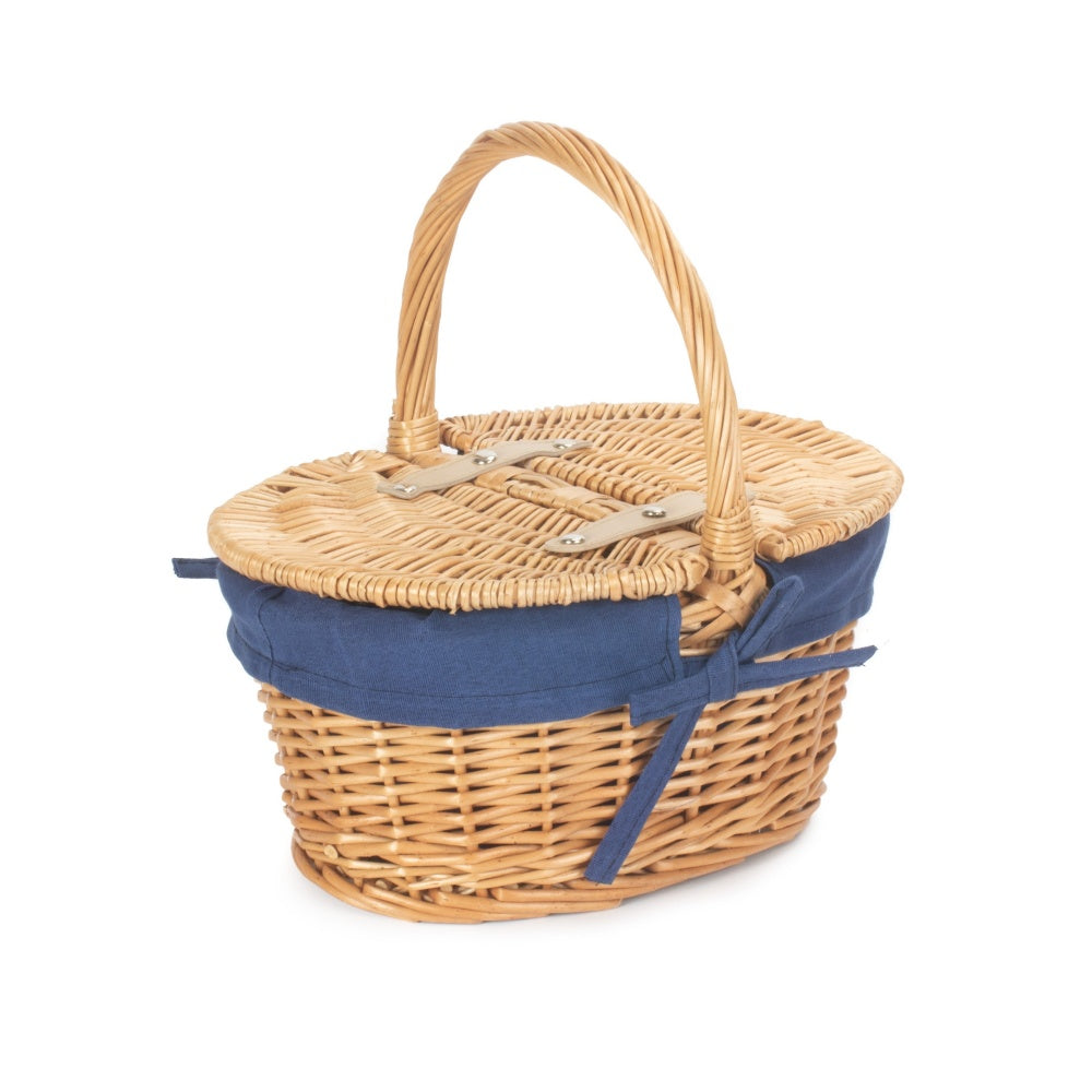 Children’s Lined Oval Lidded Picnic Basket
