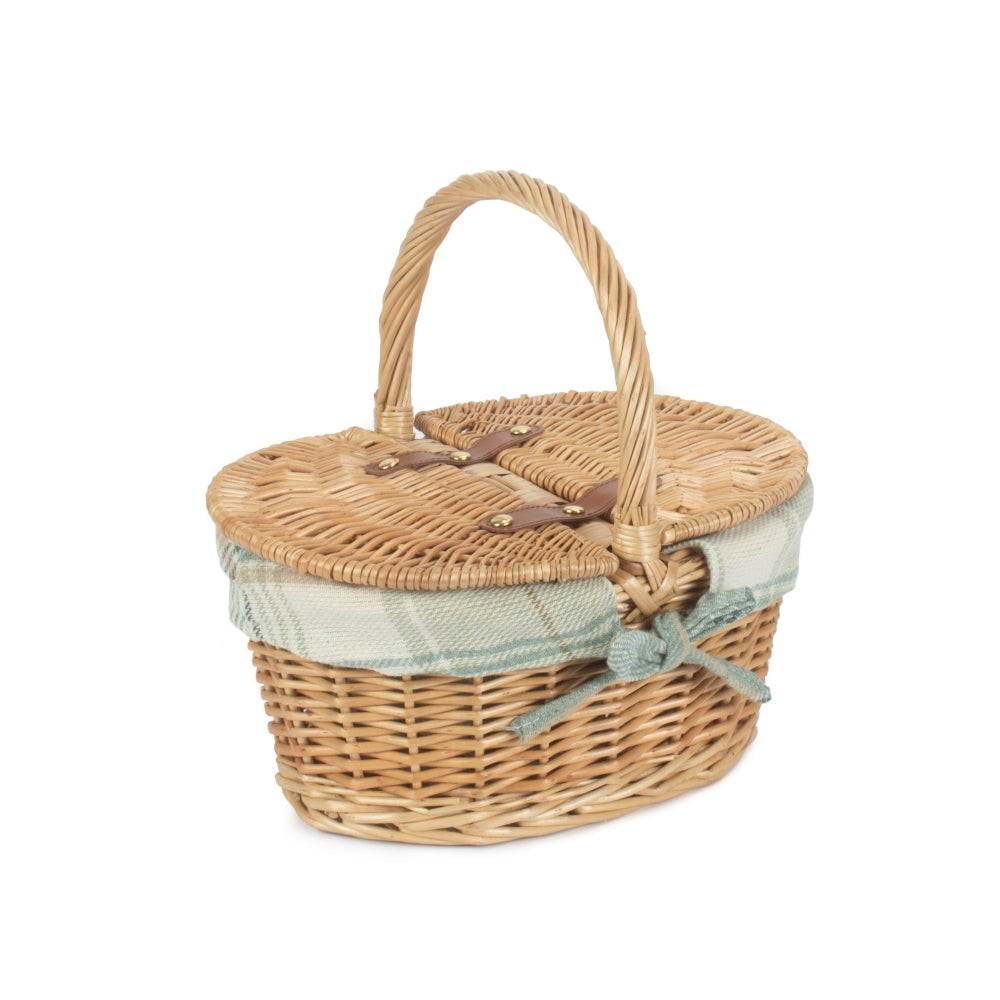 Children’s Lined Oval Lidded Picnic Basket