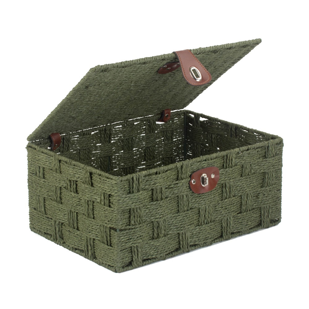 Twisted Green Paper Storage Basket