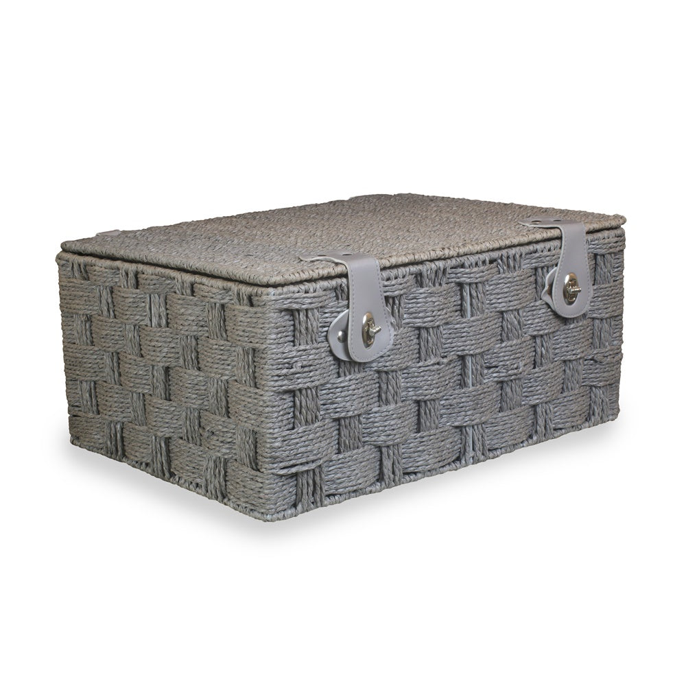 Twisted Grey Paper Rope Storage Basket
