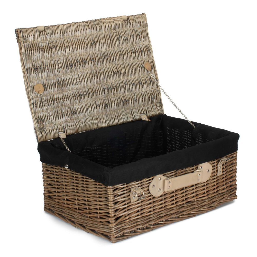 56cm Antique Wash Willow Picnic Wicker Basket