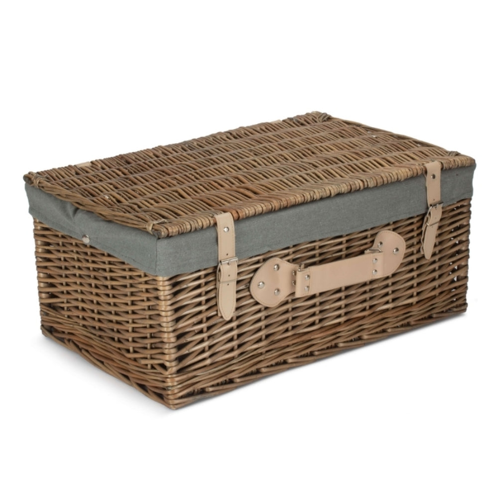 56cm Antique Wash Willow Picnic Wicker Basket