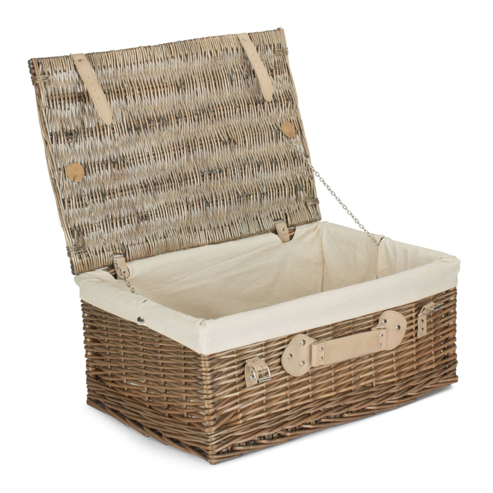56cm Antique Wash Willow Picnic Wicker Basket