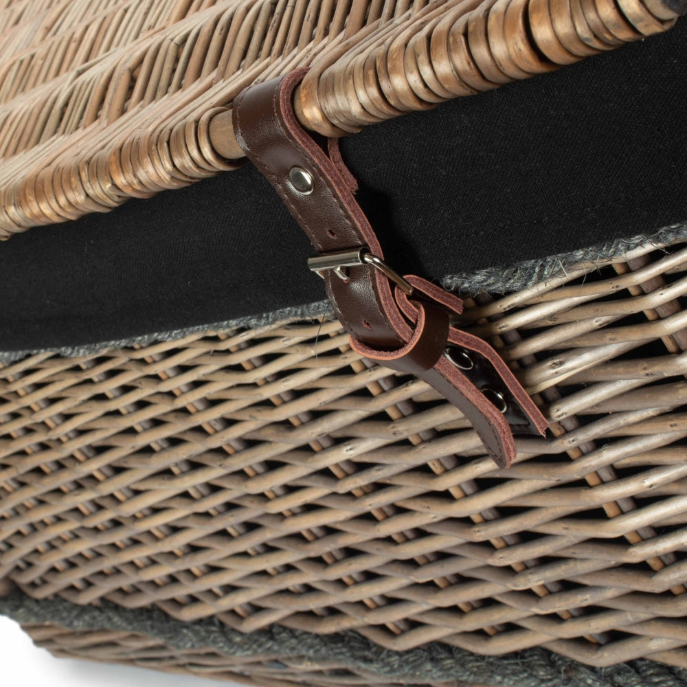 72cm Antique Wash Rope Handled Picnic Basket