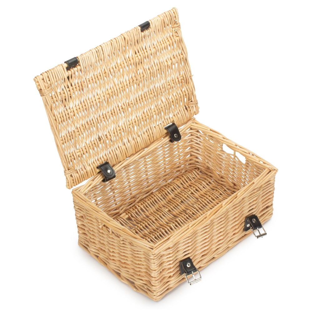 36cm Buff Wicker Empty Picnic Basket