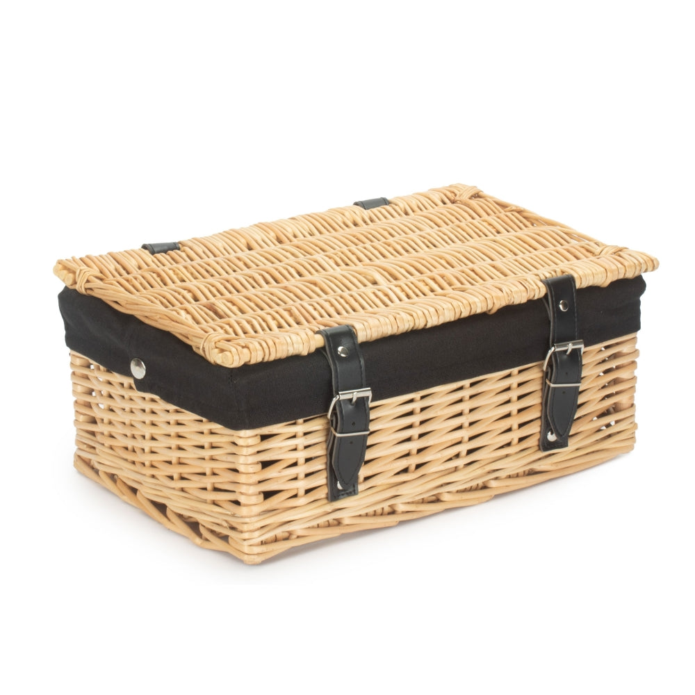 36cm Buff Wicker Empty Picnic Basket