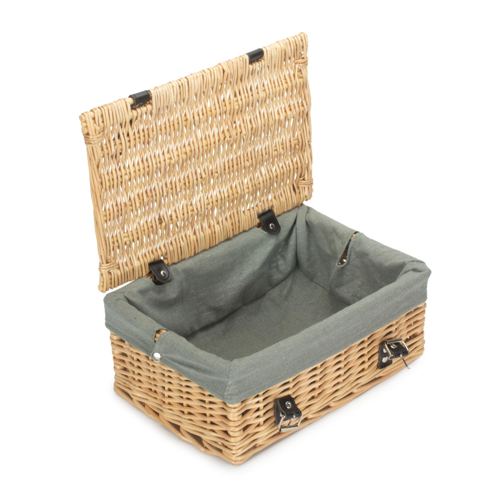36cm Buff Wicker Empty Picnic Basket