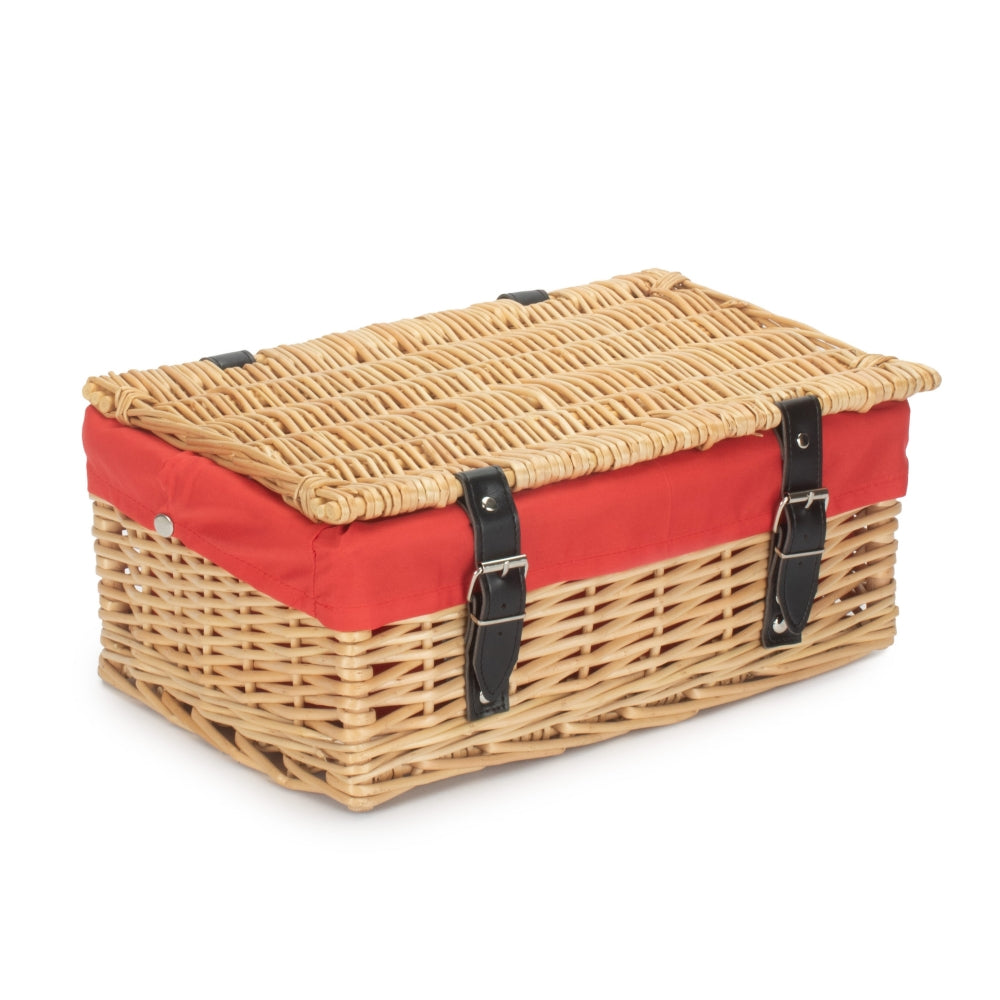 36cm Buff Wicker Empty Picnic Basket