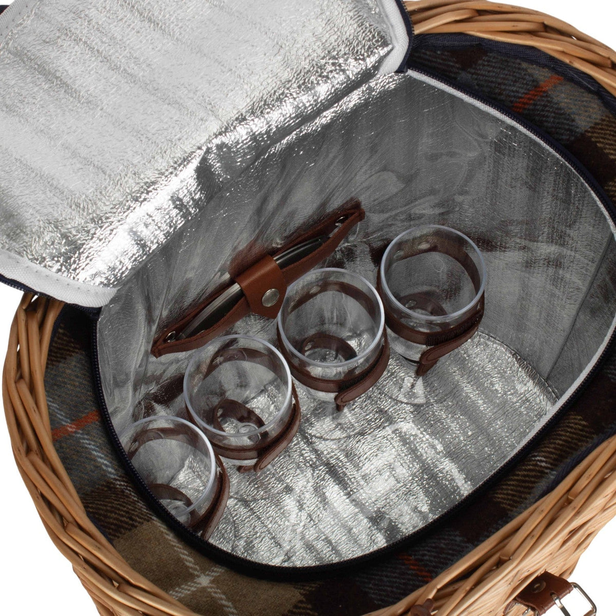 Wicker Oval Ravenstor Fitted Cool Bag Drinks Picnic Basket
