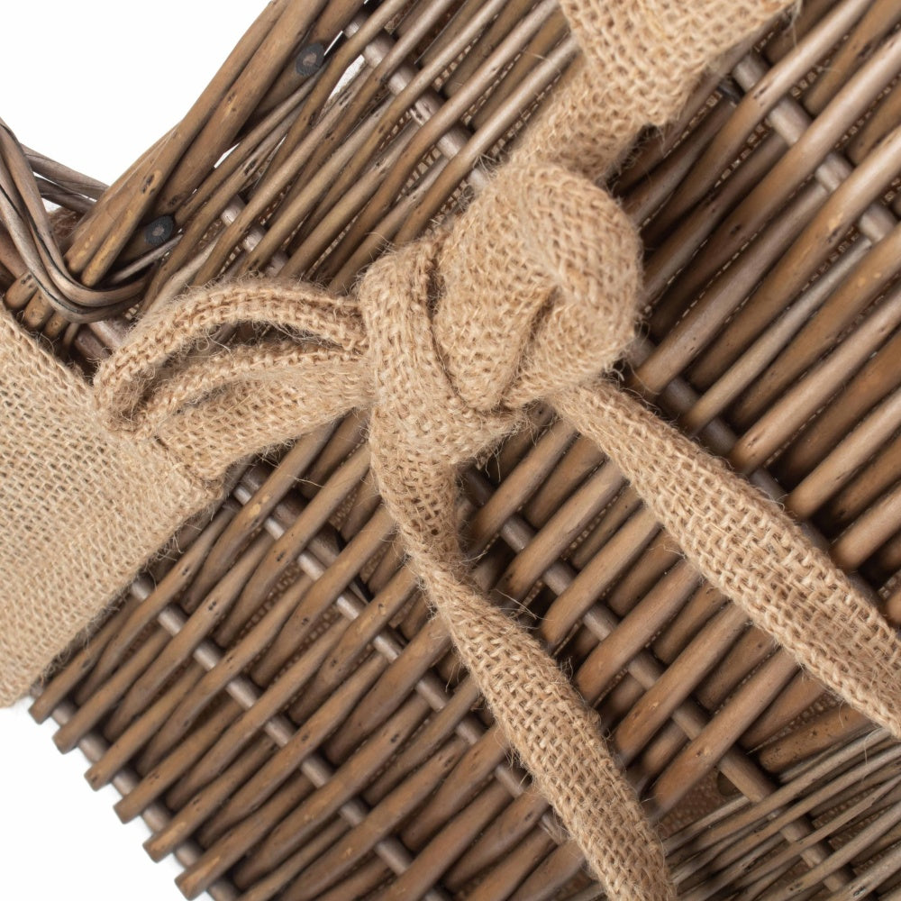 Wicker Rectangular Wicker Log Basket with Lining