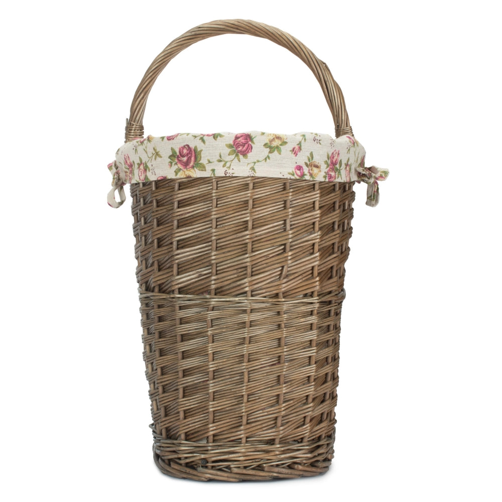 Antique Wash Willow Wicker Stair Basket