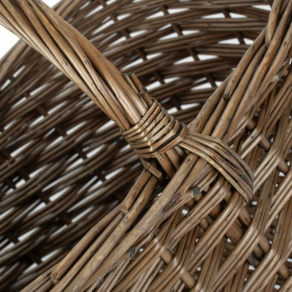 Antique Wash Willow Wicker Stair Basket