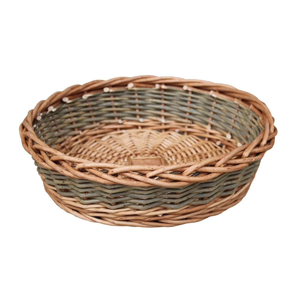Unpeeled Willow Round Wicker Tray