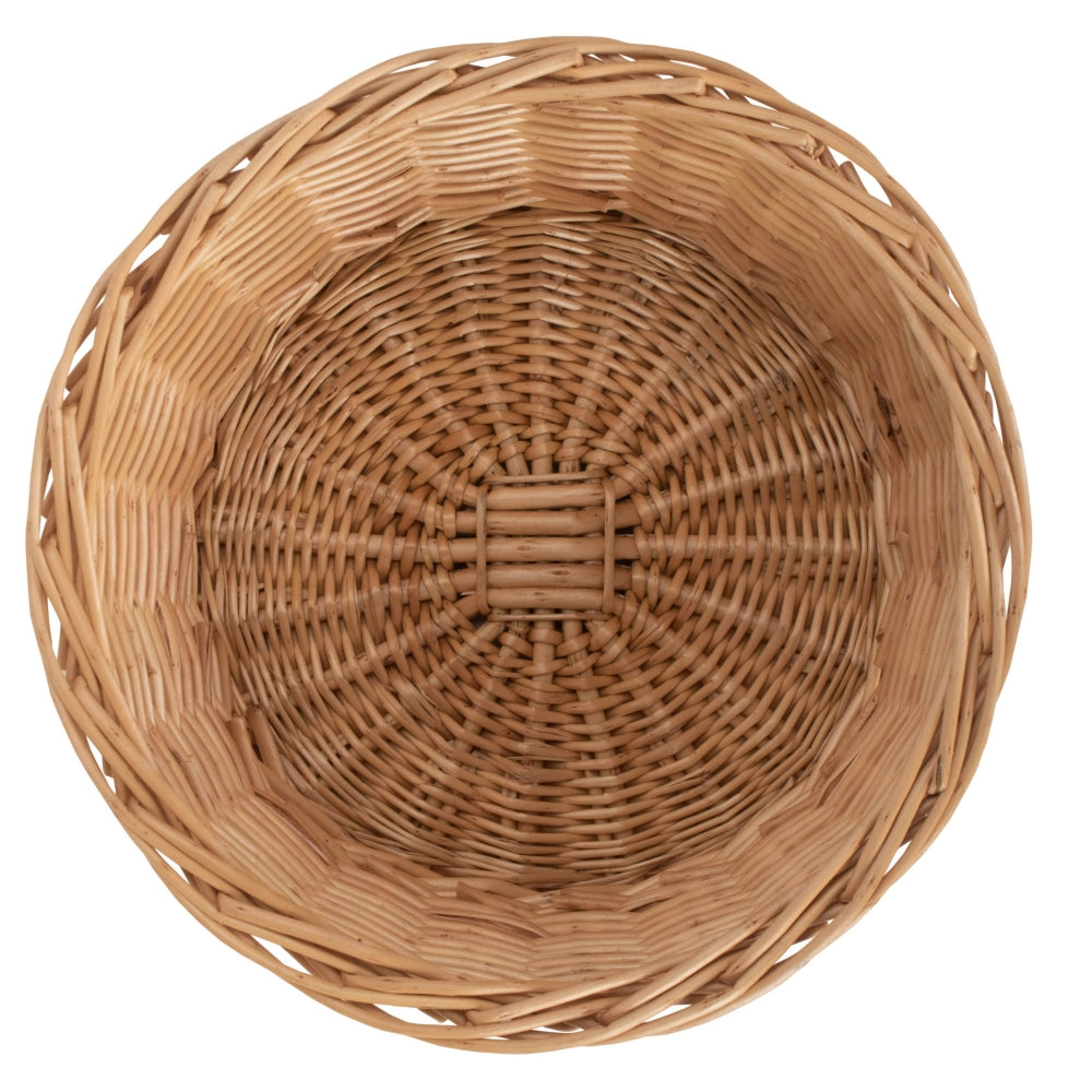 24cm Round Buff Willow Tapered Wicker Tray