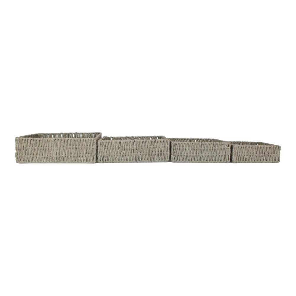 Rectangular Grey Straight-sided Paper Rope Trays