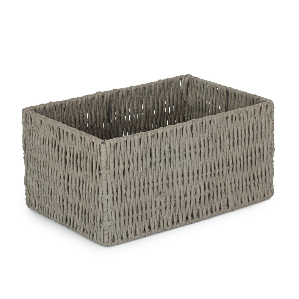 Grey Paper Rope Storage Basket