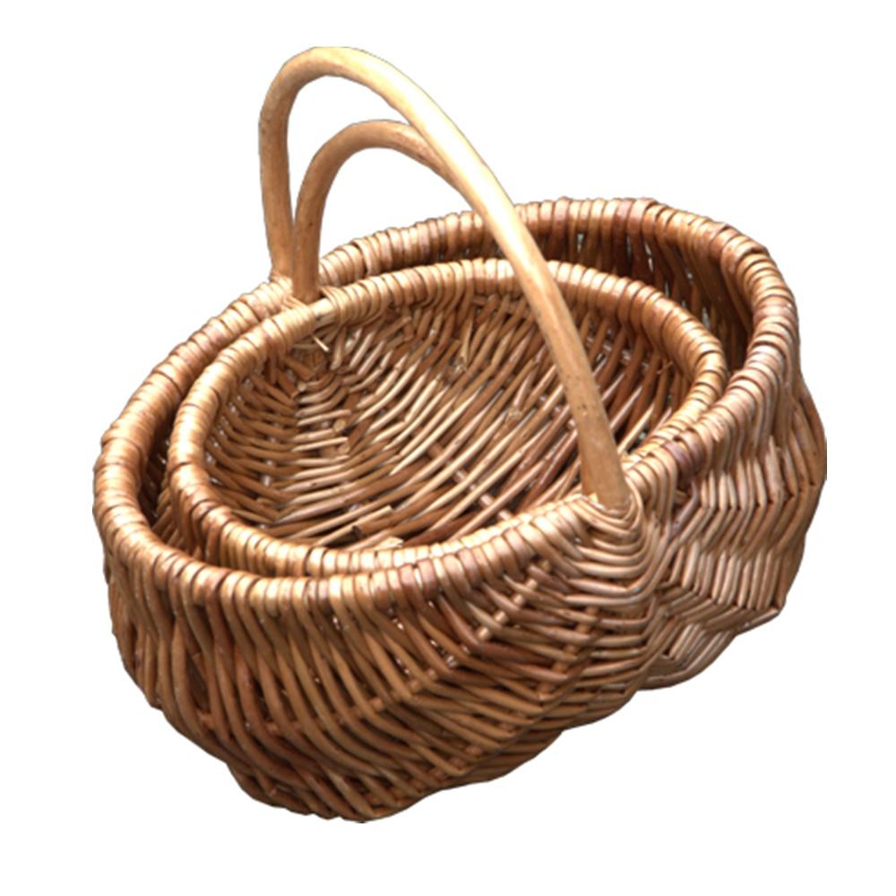 Set of 2 Confectionery Wicker Shopping Baskets