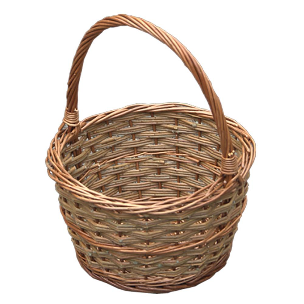 Small Rustic Apple Wicker Shopping Basket