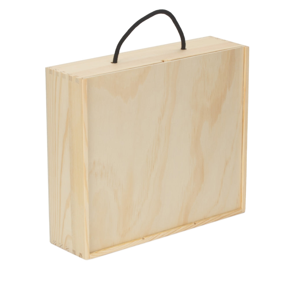 4 Beer Bottle Pinewood Carry Case with Solid Lid