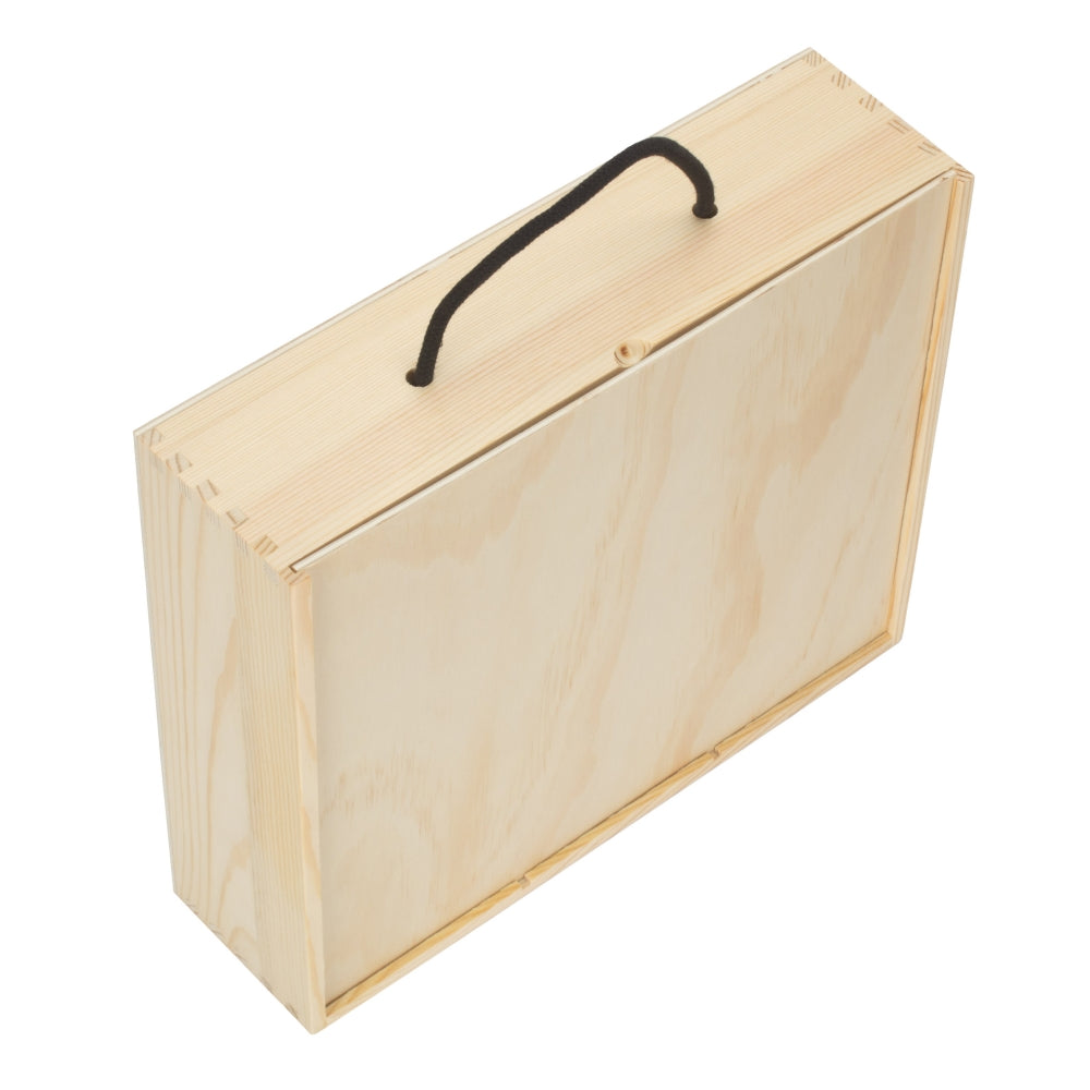 4 Beer Bottle Pinewood Carry Case with Solid Lid