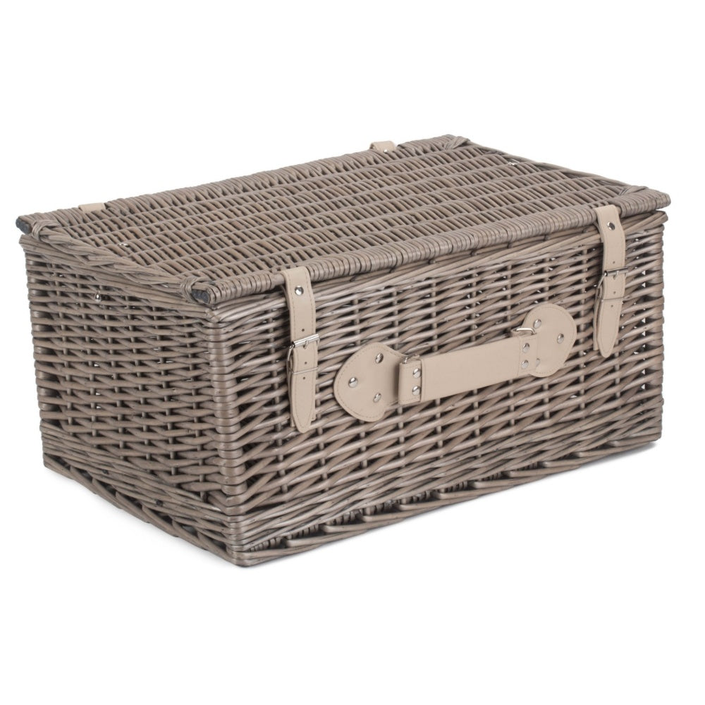 56cm Antique Wash Willow Picnic Wicker Basket