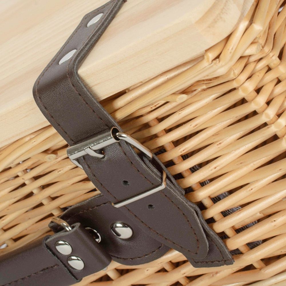 Buff Willow Empty Picnic Basket with Pinewood Lid