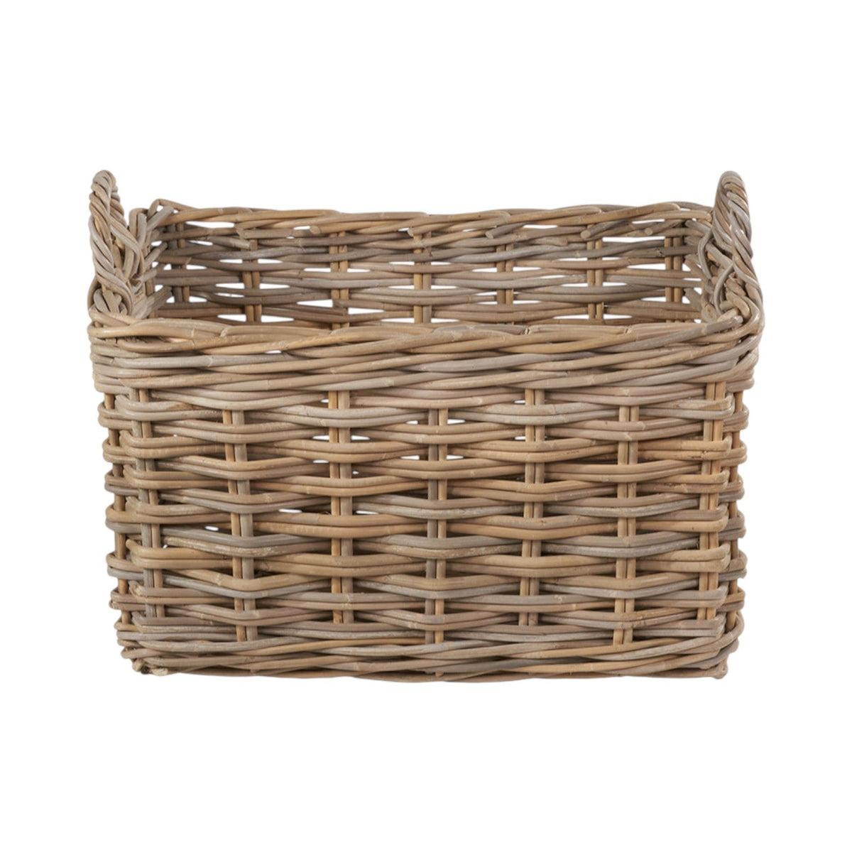 Set of 2 Rectangular Grey Kubu Storage Baskets