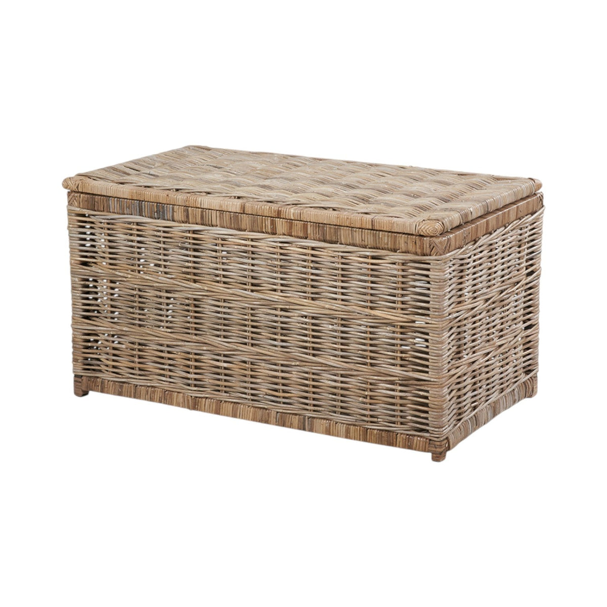 Set of 3 Grey Kubu Rattan Basket Chests