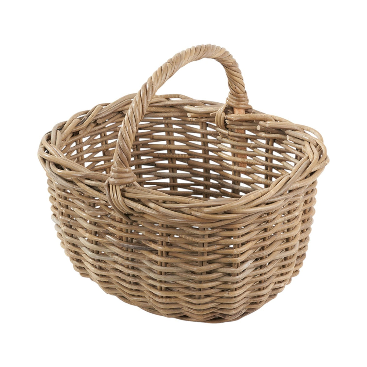 Grey Kubu Rattan Shopping Basket