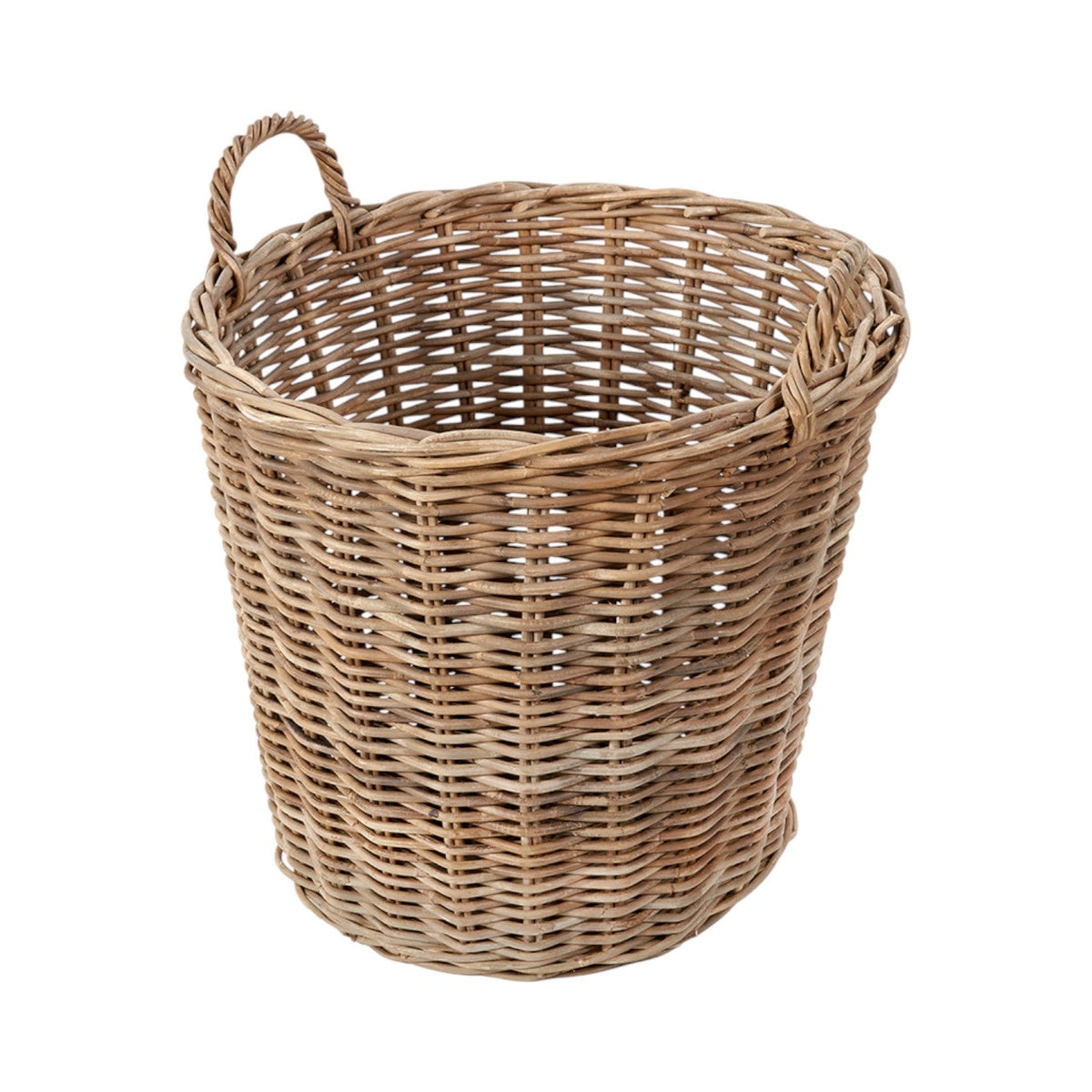 Grey Kubu Rattan Tall Round Storage Basket