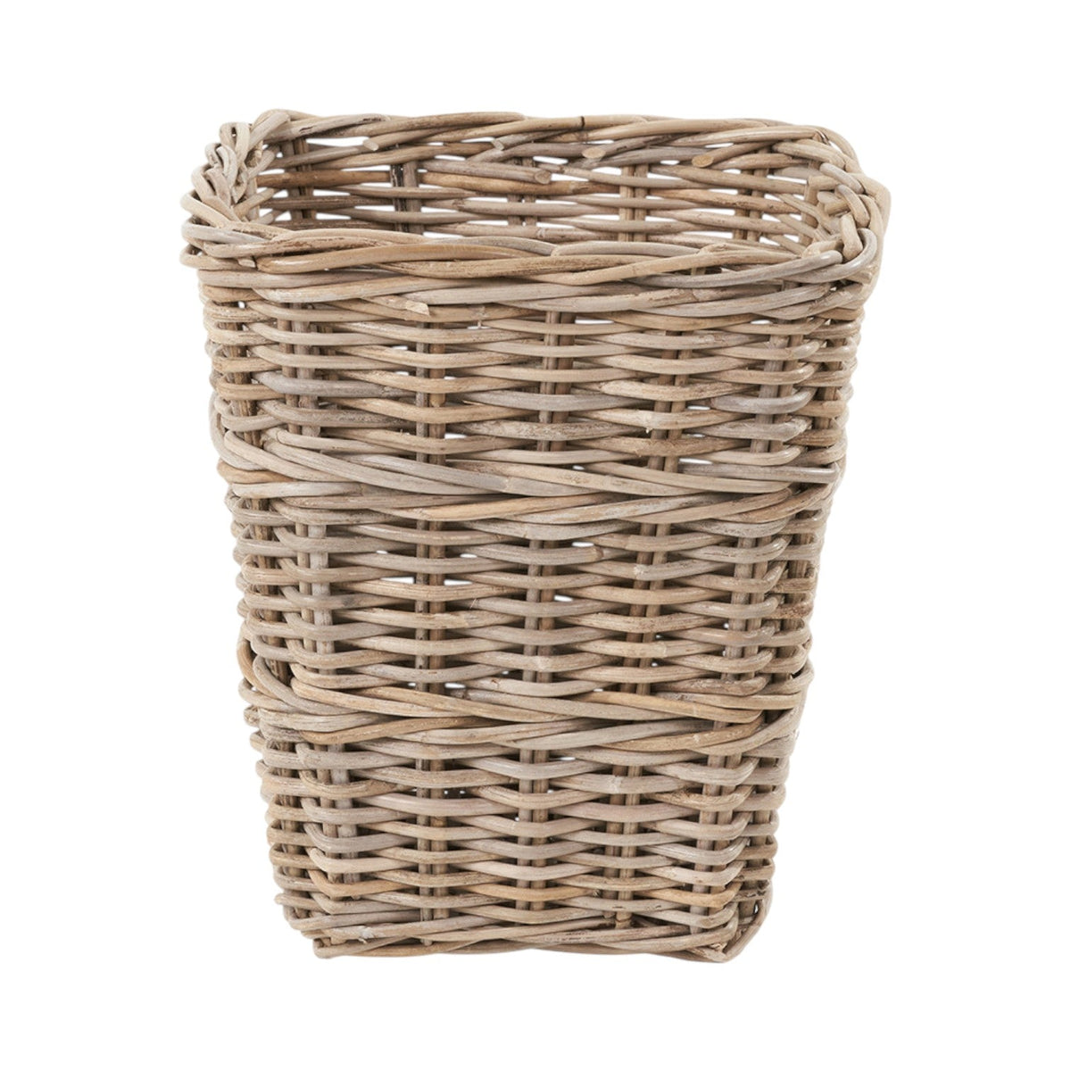 Grey Kubu Rattan Square Waste Paper Bin