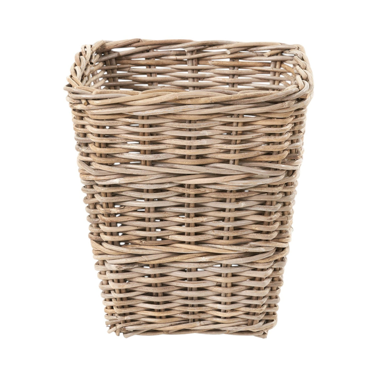 Grey Kubu Rattan Square Waste Paper Bin