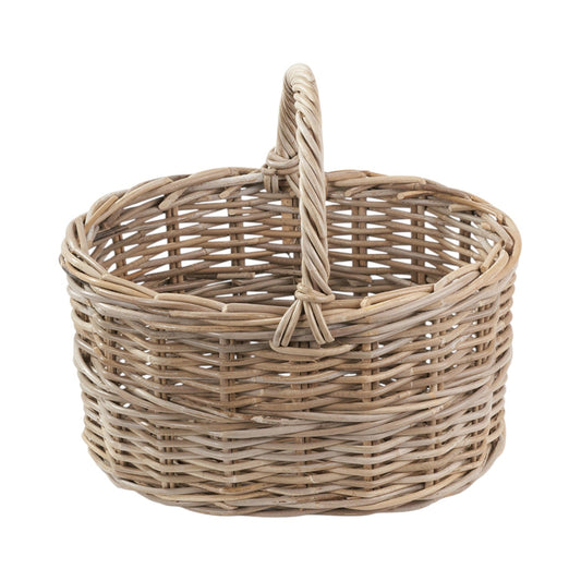 Grey Kubu Rattan Straight Sided Shopping Basket